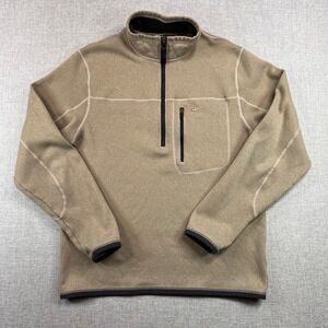 VTG Nike ACG Fleece Quarter Zip Pullover Men Medium Tan Outdoor Gorpcore Y2K